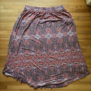 Anthropologie Maxi Skirt Large Colorful Geometric Pattern Anthro boho‎ festival